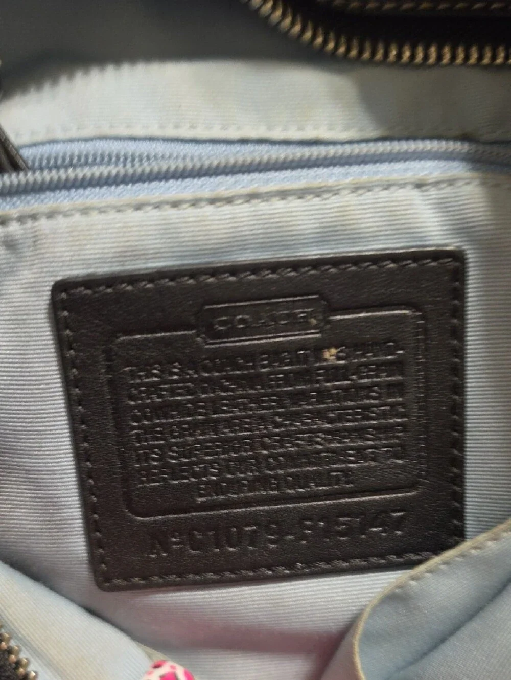 Coach Black Leather Shoulder Bag with Polished Hardware Slight Discoloration